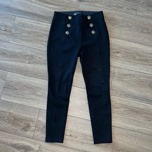 ZARA Gold Button Legging Pants